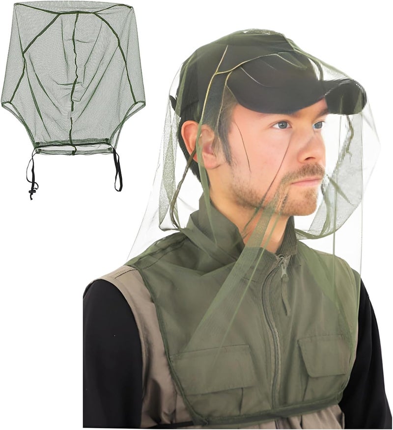 Owoniule 2 Packs Mosquito Head Net Mesh, Bug Net for Head Better Sealing Face Neck Mask Suitable for All Seasons (Black) - Image 1